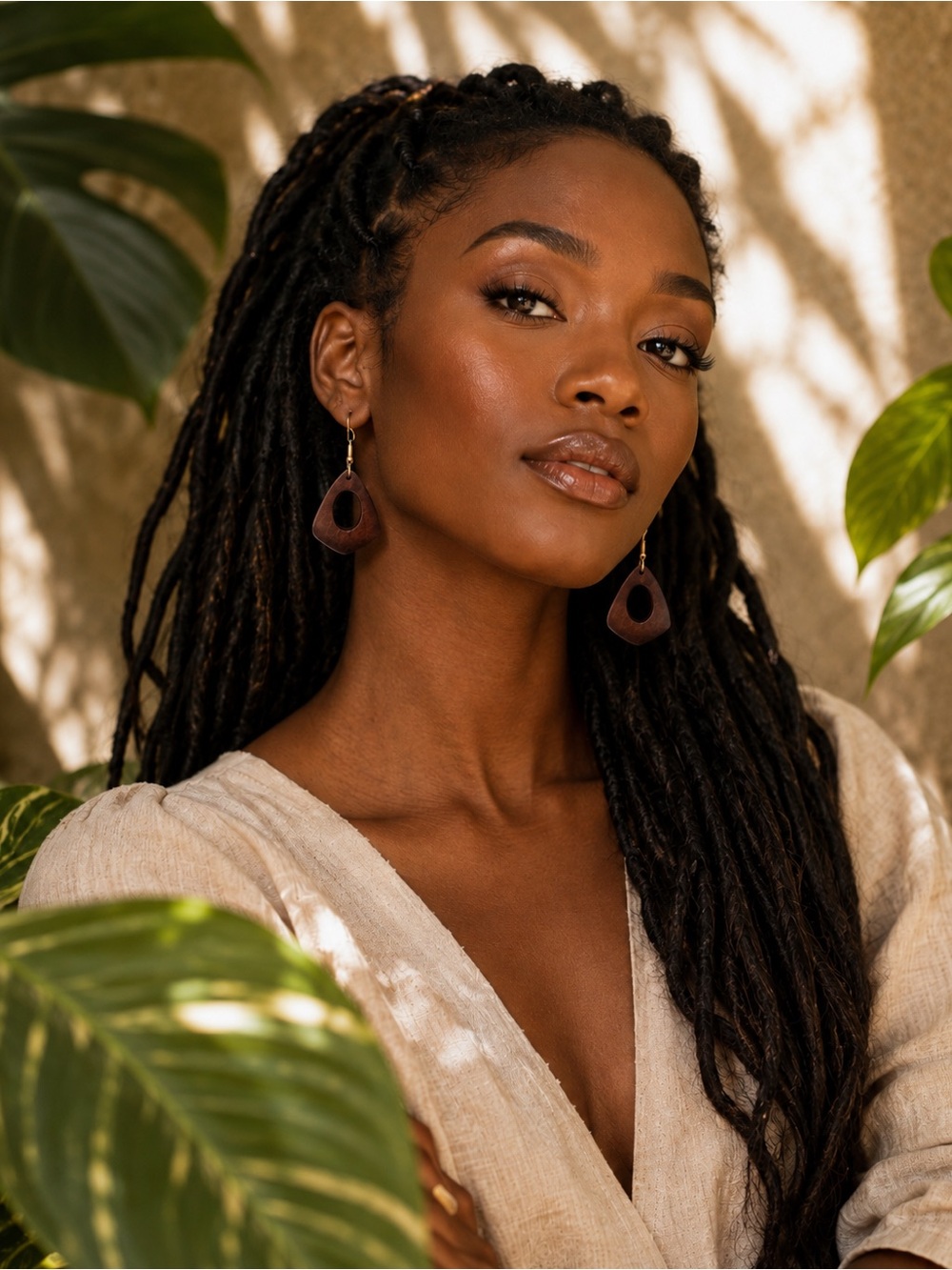 Boho Wooden Cutout Drop Earrings